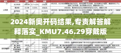 2024新奥开码结果,专责解答解释落实_KMU7.46.29穿戴版