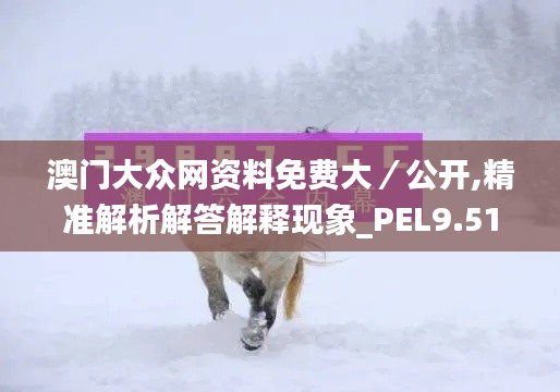 澳门大众网资料免费大／公开,精准解析解答解释现象_PEL9.51.55严选版