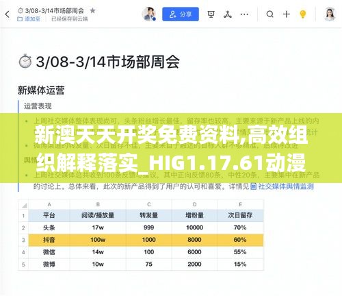 新澳天天开奖免费资料,高效组织解释落实_HIG1.17.61动漫版