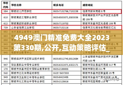 4949澳门精准免费大全2023第330期,公开,互动策略评估_VSN1.45