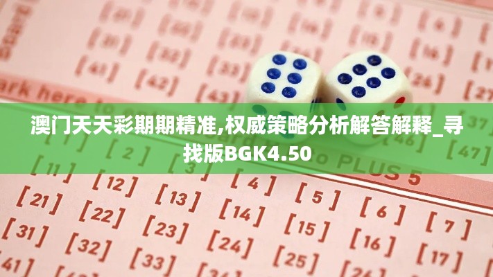 澳门天天彩期期精准,权威策略分析解答解释_寻找版BGK4.50