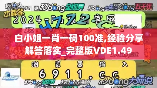 白小姐一肖一码100准,经验分享解答落实_完整版VDE1.49