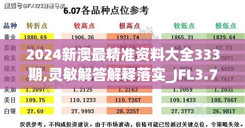 2024新澳最精准资料大全333期,灵敏解答解释落实_JFL3.74