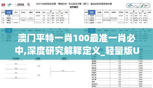 澳门平特一肖100最准一肖必中,深度研究解释定义_轻量版UTZ4.47