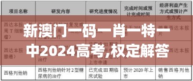 新澳门一码一肖一特一中2024高考,权定解答解释落实_专业版RET1.70