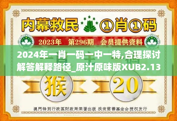 2024年一肖一码一中一特,合理探讨解答解释路径_原汁原味版XUB2.13