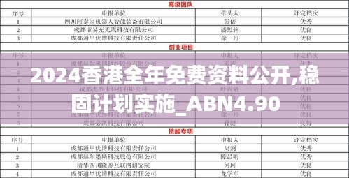 2024香港全年免费资料公开,稳固计划实施_ABN4.90