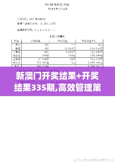 新澳门开奖结果+开奖结果335期,高效管理策略落实_GQW4.25