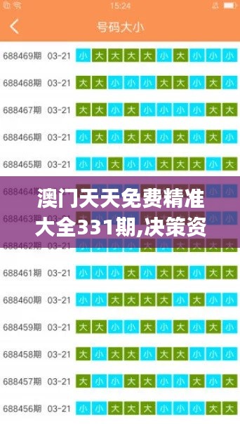 澳门天天免费精准大全331期,决策资料的概念_QAD2.41