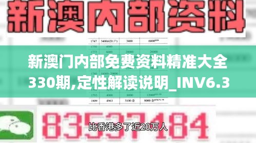 新澳门内部免费资料精准大全330期,定性解读说明_INV6.36