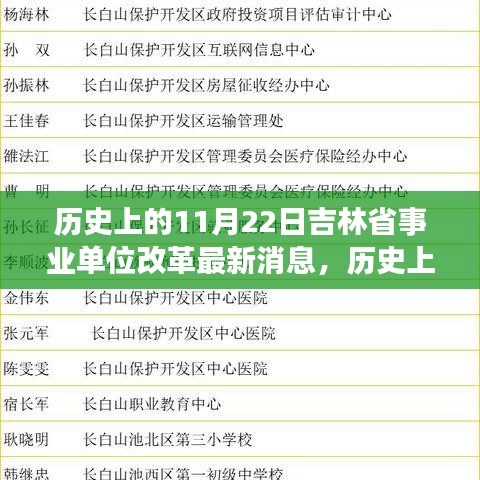 吉林省事业单位改革最新动态及历史回顾，11月22日最新消息与动态