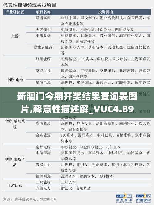 新澳门今期开奖结果查询表图片,释意性描述解_VUC4.89