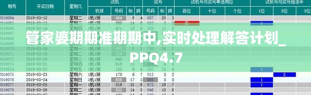 管家婆期期准期期中,实时处理解答计划_PPQ4.7