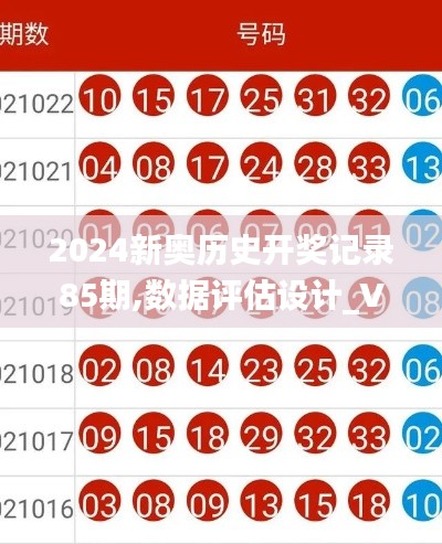 2024新奥历史开奖记录85期,数据评估设计_VEV4.77