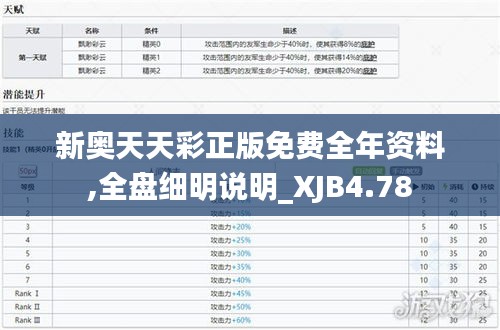 新奥天天彩正版免费全年资料,全盘细明说明_XJB4.78