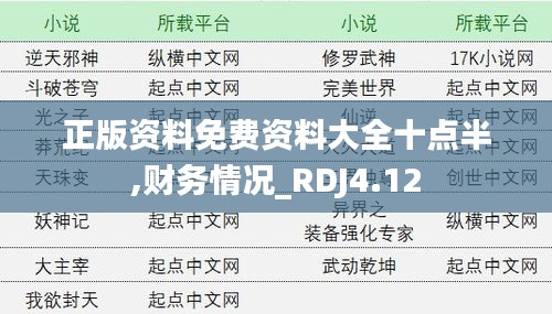 正版资料免费资料大全十点半,财务情况_RDJ4.12