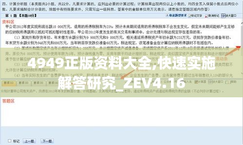 4949正版资料大全,快速实施解答研究_ZEV4.16