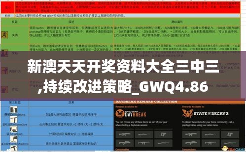 新澳天天开奖资料大全三中三,持续改进策略_GWQ4.86