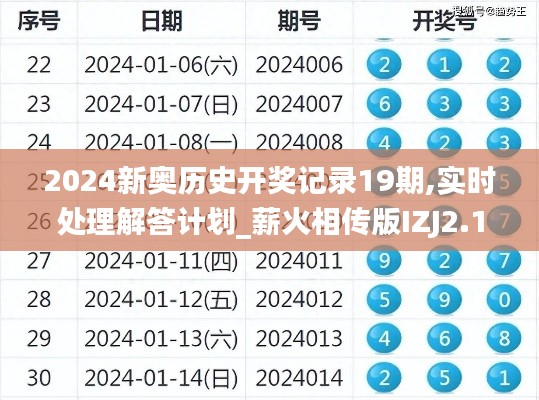 2024新奥历史开奖记录19期,实时处理解答计划_薪火相传版IZJ2.14