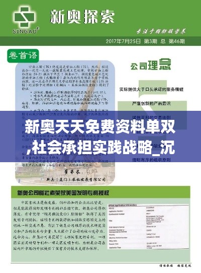 新奥天天免费资料单双,社会承担实践战略_沉浸版PAU2.67