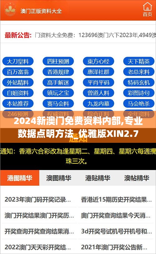 2024新澳门免费资料内部,专业数据点明方法_优雅版XIN2.74