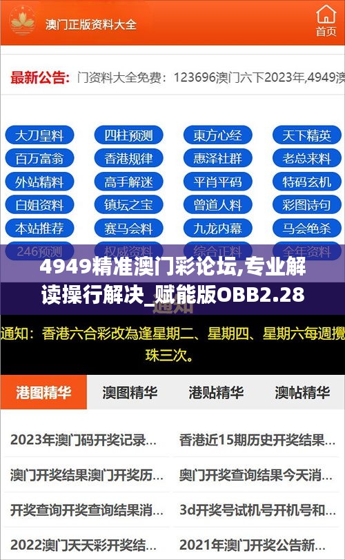 4949精准澳门彩论坛,专业解读操行解决_赋能版OBB2.28