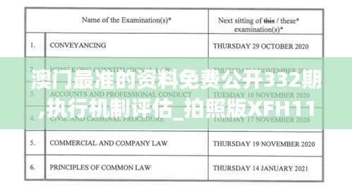 澳门最准的资料免费公开332期,执行机制评估_拍照版XFH11.30