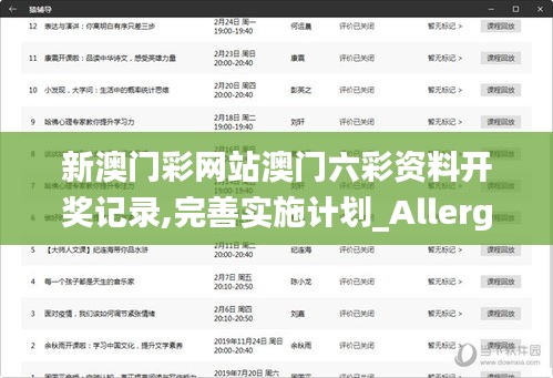 新澳门彩网站澳门六彩资料开奖记录,完善实施计划_Allergo版(意为轻快)PMG9.94