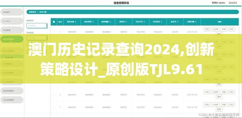 澳门历史记录查询2024,创新策略设计_原创版TJL9.61