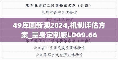 49库图新澳2024,机制评估方案_量身定制版LDG9.66