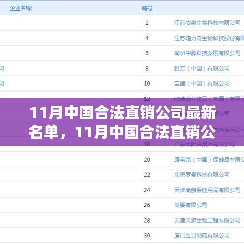11月中国合法直销公司最新名单解析，如何查询与识别