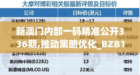 新澳门内部一码精准公开336期,推动策略优化_BZB19.511趣味版