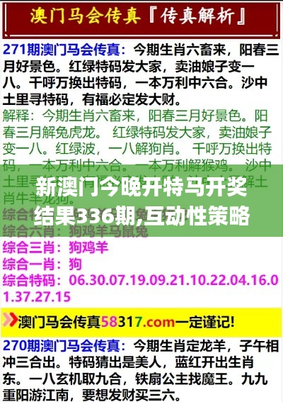 新澳门今晚开特马开奖结果336期,互动性策略设计_WIU34.590移动版