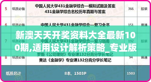 新澳天天开奖资料大全最新100期,适用设计解析策略_专业版26.742-3