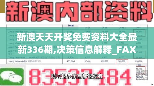 新澳天天开奖免费资料大全最新336期,决策信息解释_FAX92.484DIY工具版