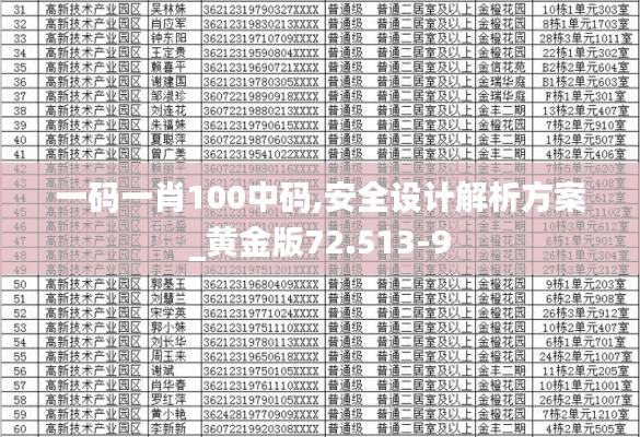 一码一肖100中码,安全设计解析方案_黄金版72.513-9