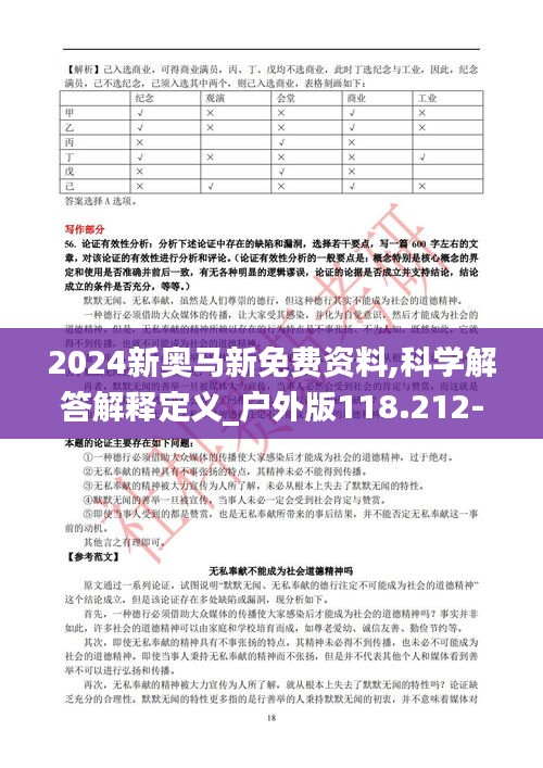 2024新奥马新免费资料,科学解答解释定义_户外版118.212-2