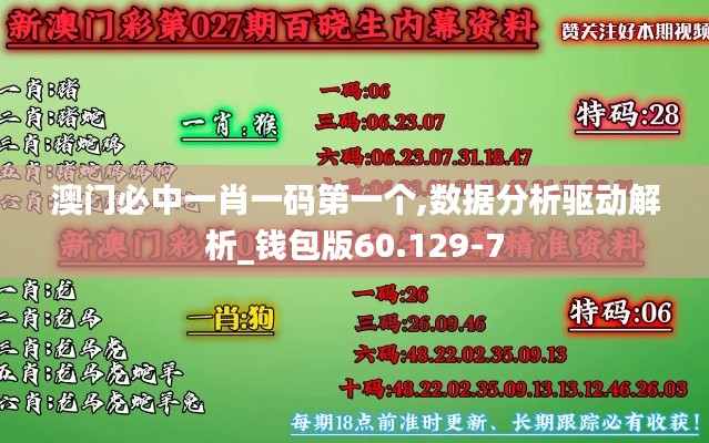 澳门必中一肖一码第一个,数据分析驱动解析_钱包版60.129-7