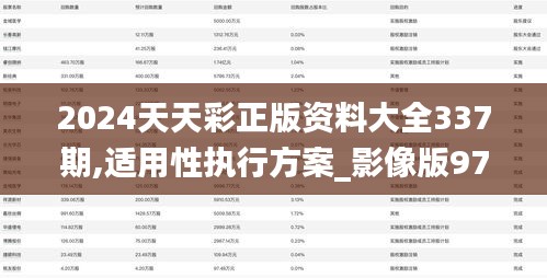 2024天天彩正版资料大全337期,适用性执行方案_影像版97.484-9