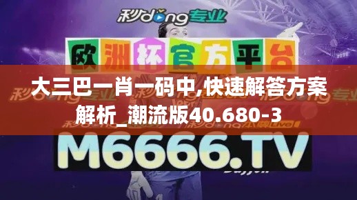 大三巴一肖一码中,快速解答方案解析_潮流版40.680-3