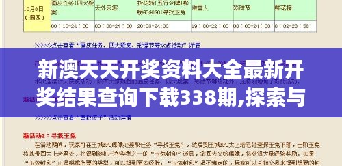 新澳天天开奖资料大全最新开奖结果查询下载338期,探索与解析_7DM184.250-6