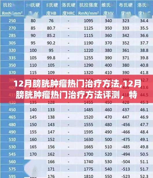 12月膀胱肿瘤热门治疗方法全解析，特性、体验、对比及用户群体深度分析