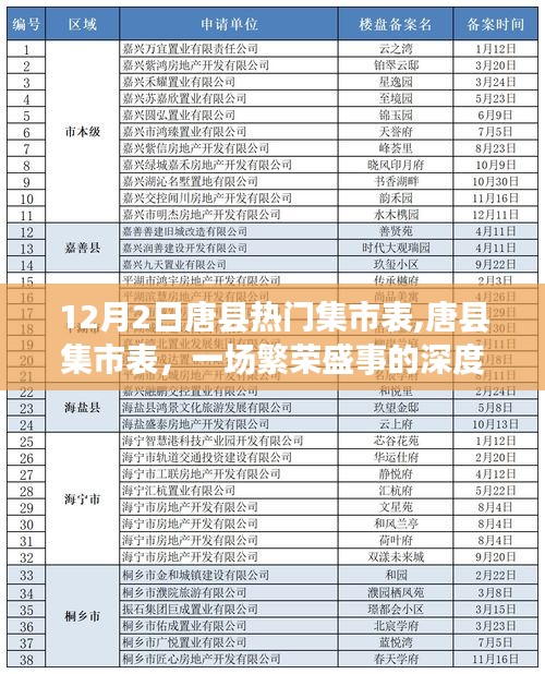 唐县集市表，繁荣盛事的深度解读与解读热门集市盛况