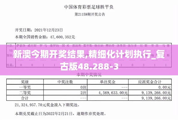 新澳今期开奖结果,精细化计划执行_复古版48.288-3