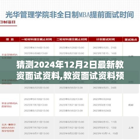 揭秘最新教资面试资料，探索预测与体验之旅（2024年12月版）