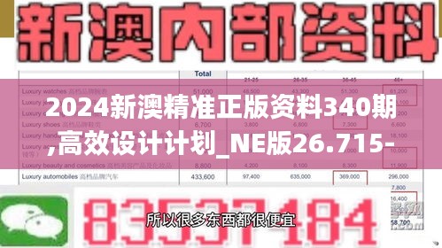 2024新澳精准正版资料340期,高效设计计划_NE版26.715-8