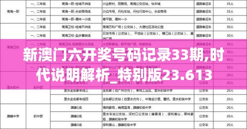 新澳门六开奖号码记录33期,时代说明解析_特别版23.613