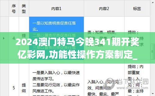 2024澳门特马今晚341期开奖亿彩网,功能性操作方案制定_网页版16.992