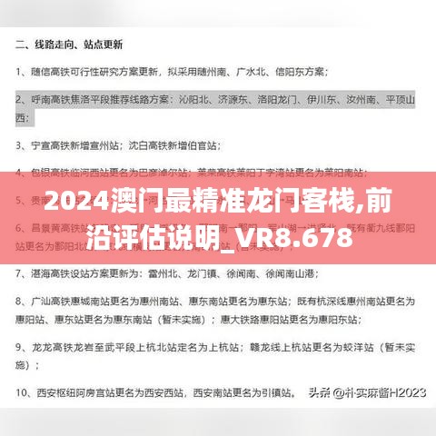 2024澳门最精准龙门客栈,前沿评估说明_VR8.678