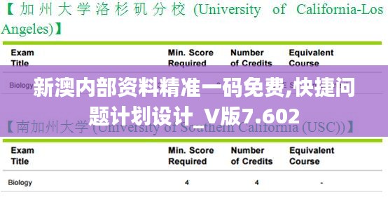 新澳内部资料精准一码免费,快捷问题计划设计_V版7.602